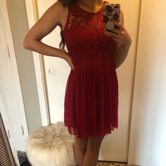 Francesca’s Red Lace Dress - Picture 2 of 3